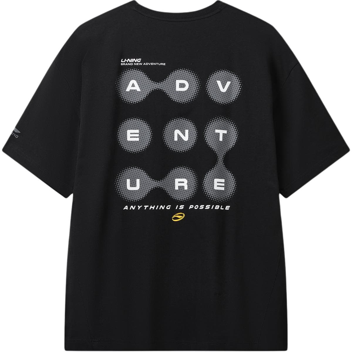 LiNing Sports Life Collection TShirts Black Crew Neck Moderate Straight Fit