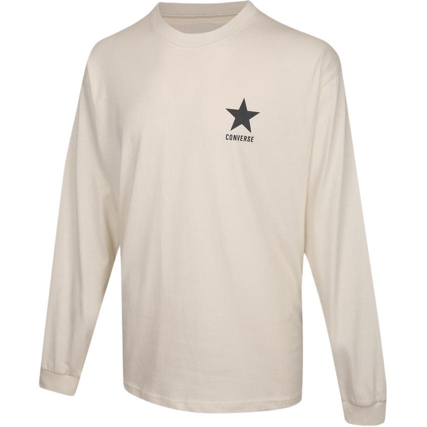 Converse TShirts Ecru/Black Crew Neck Moderate Straight Fit