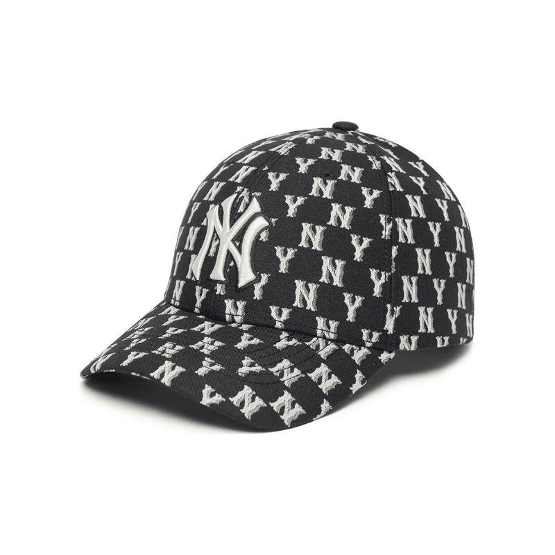 MLB MONOGRAM Polyester Baseball Caps Black