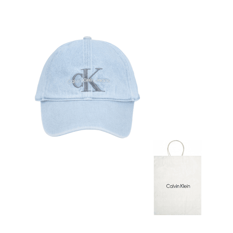 CALVIN KLEIN Cotton Baseball Caps Denim Light Blue Light Blue