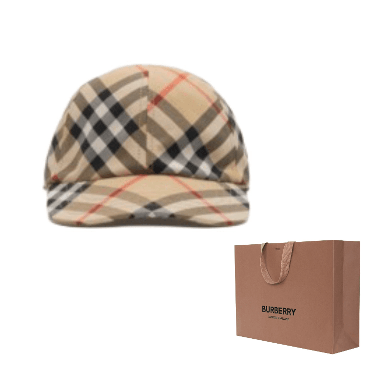 Burberry check baseball cap Light Brown