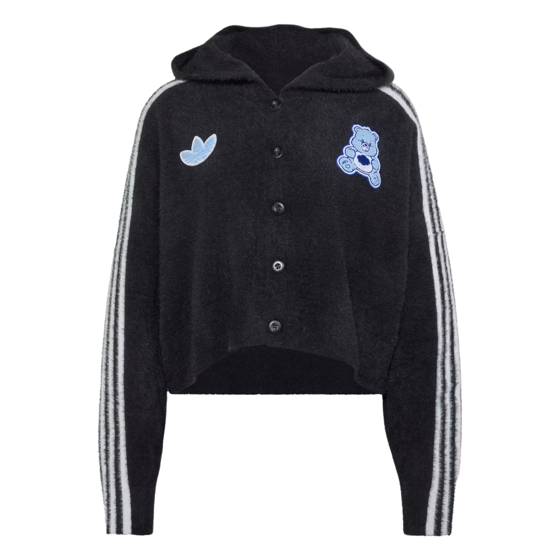 Adidas Originals X CARE BEARS CARDIGAN Fleece Jackets Black Hooded (Nondetachable) Moderate