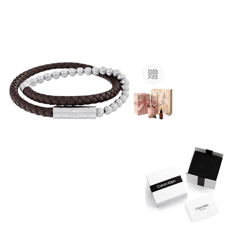 CALVIN KLEIN Retractable Stainless Steel Titanium Steel Matte silver & coffee