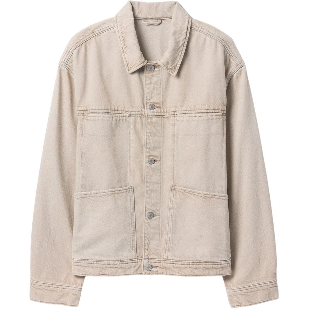 GAP Denim Jackets Lapel Moderate Straight Fit Light Khaki