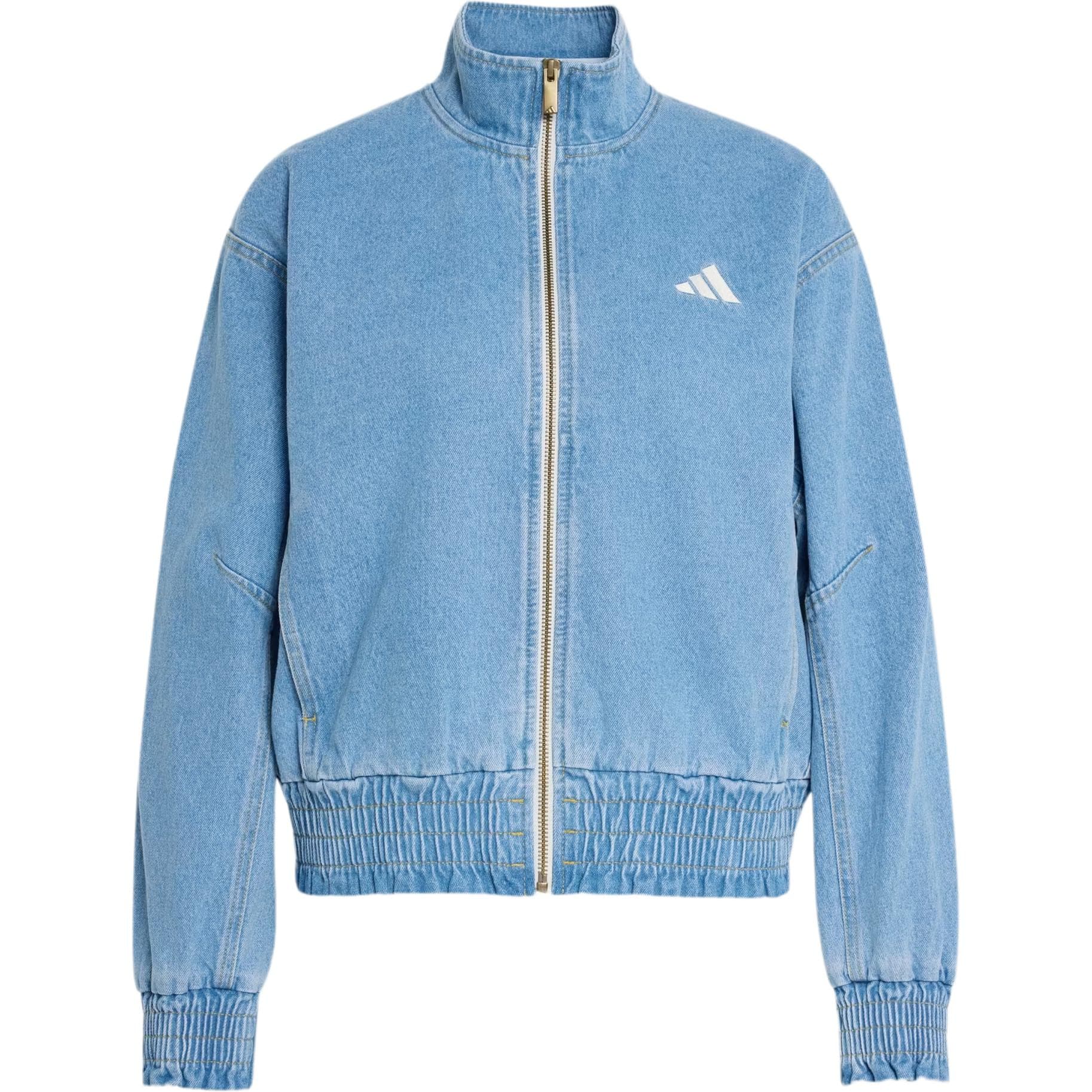 Adidas Denim Jackets Crystal Sky Stand Collar Moderate Crystal Sky