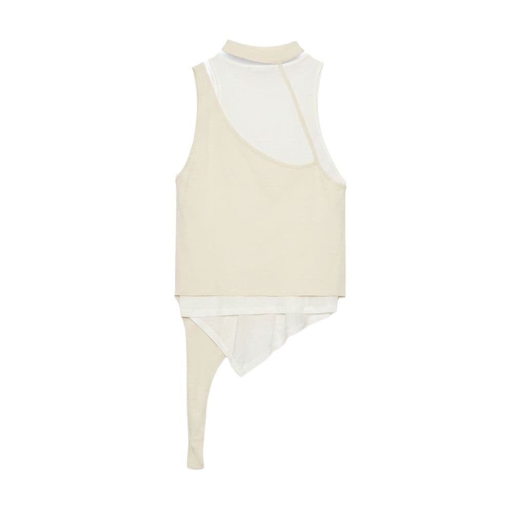 ZARA TShirts Nude/Beige Crew Neck Thin Other