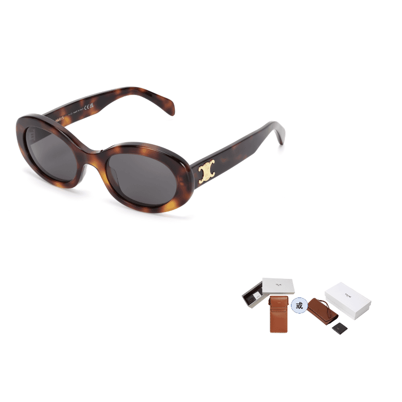 CELINE Oval Sunglasses Tortoiseshell