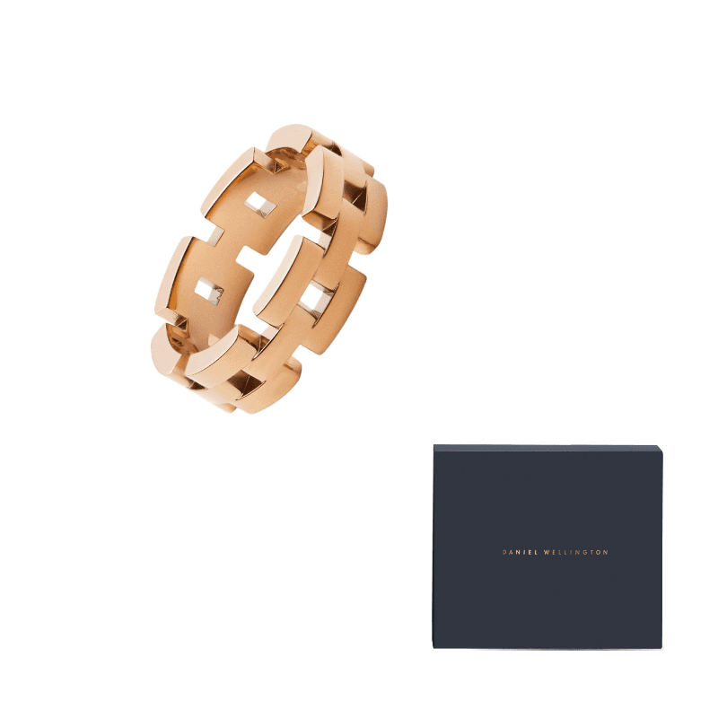 Daniel Wellington Alloy Rings Rose Gold ThreePiece Chain Ring