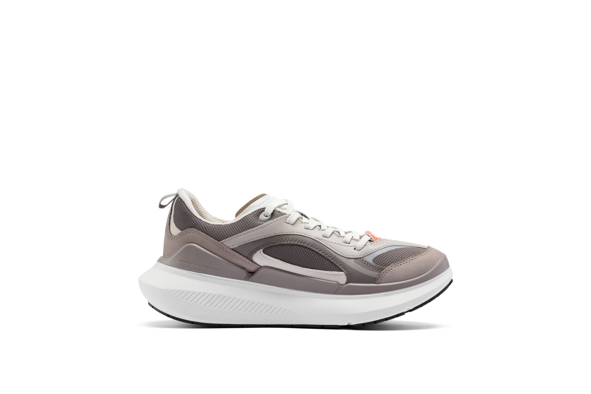 Ecco Biom 2.2 MAX Lowtop Gray Beige White Color Block With Orange Detail