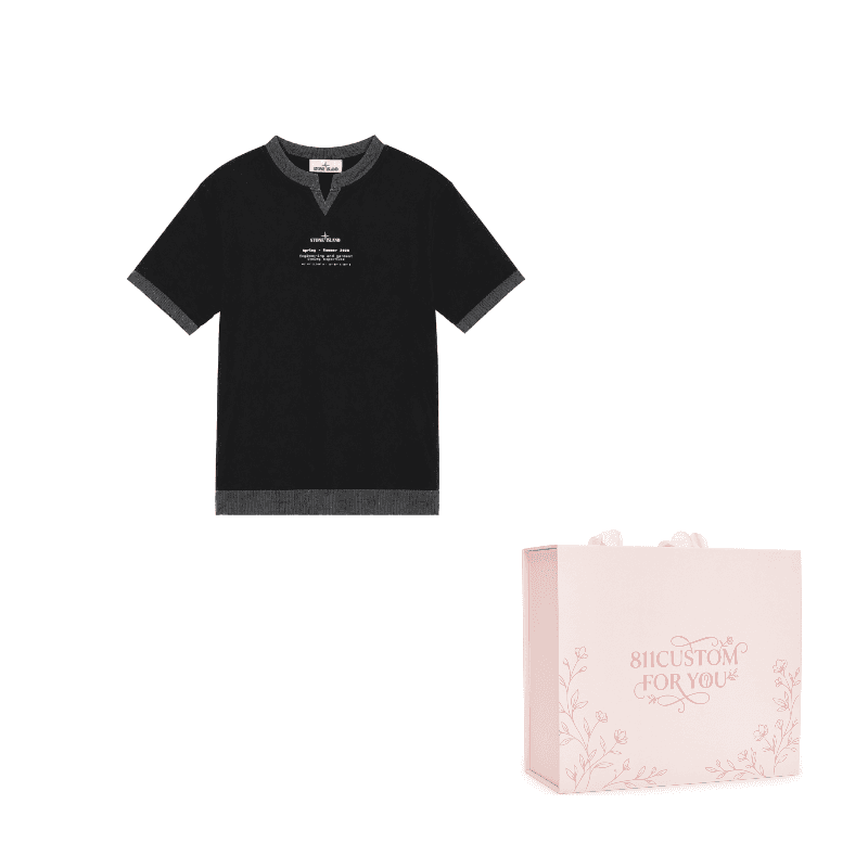 STONE ISLAND TShirts Obsidian CenterBlack Vneck Moderate