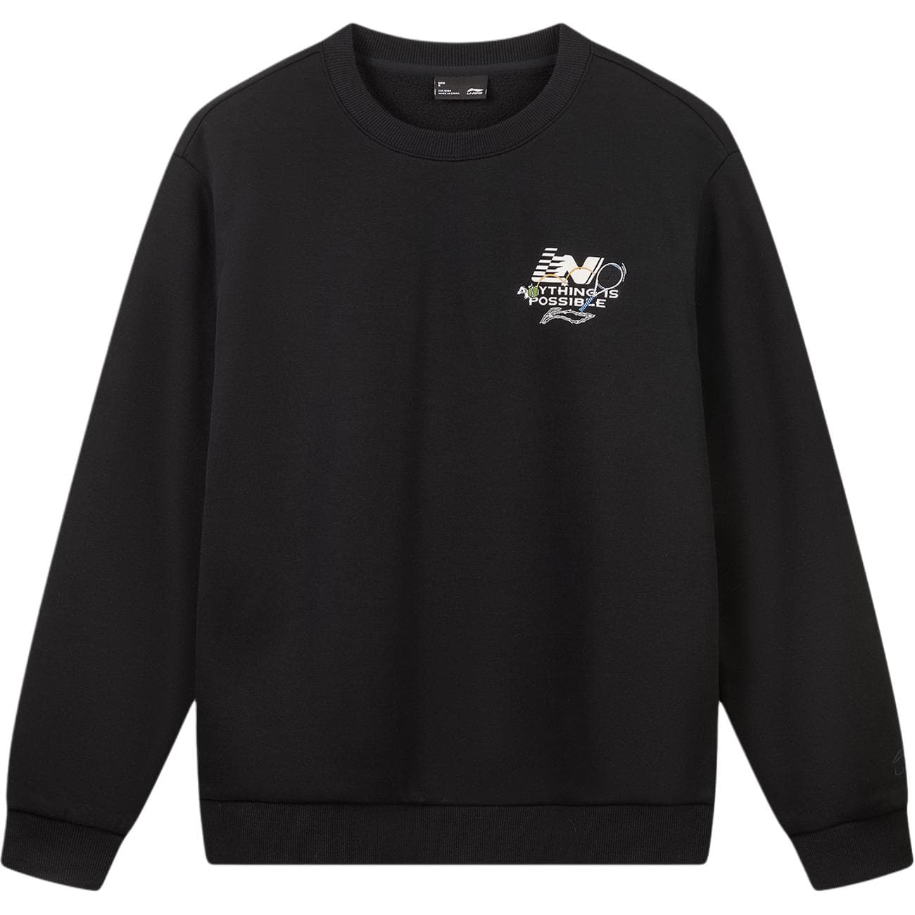 LiNing Sweatshirts Black Crew Neck Moderate