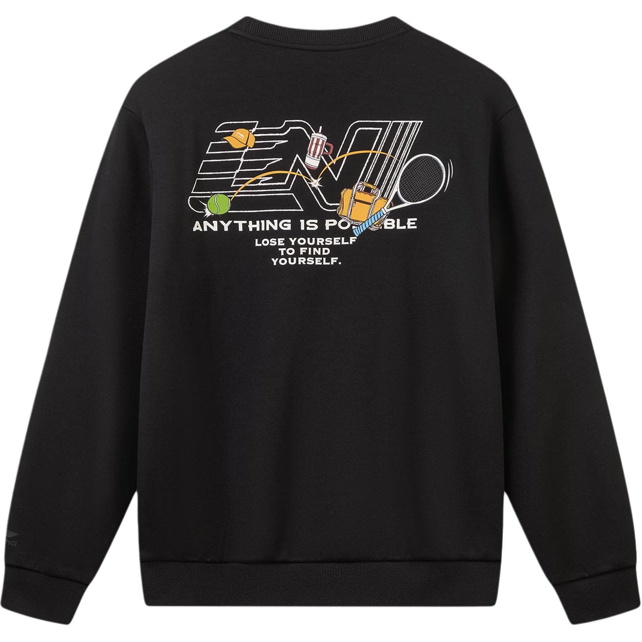 LiNing Sweatshirts Black Crew Neck Moderate