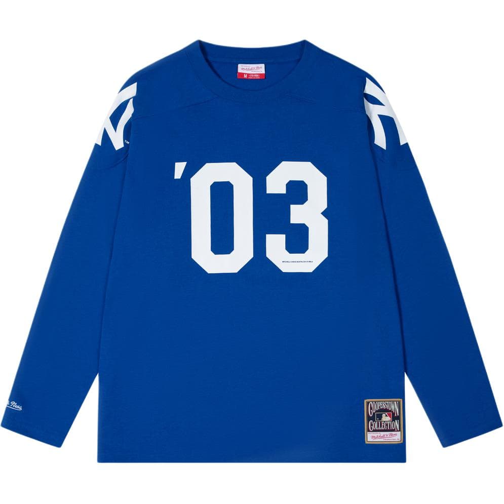 Mitchell Ness X MLB TShirts Blue Crew Neck Moderate