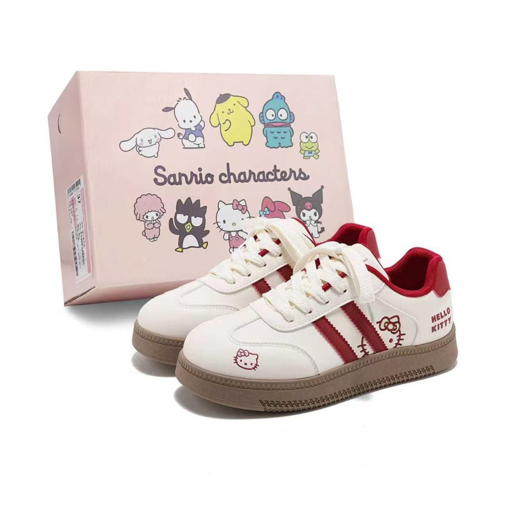 Sanrio Skate Lowtop Beige Black/Beige Red/Beige Pink Green