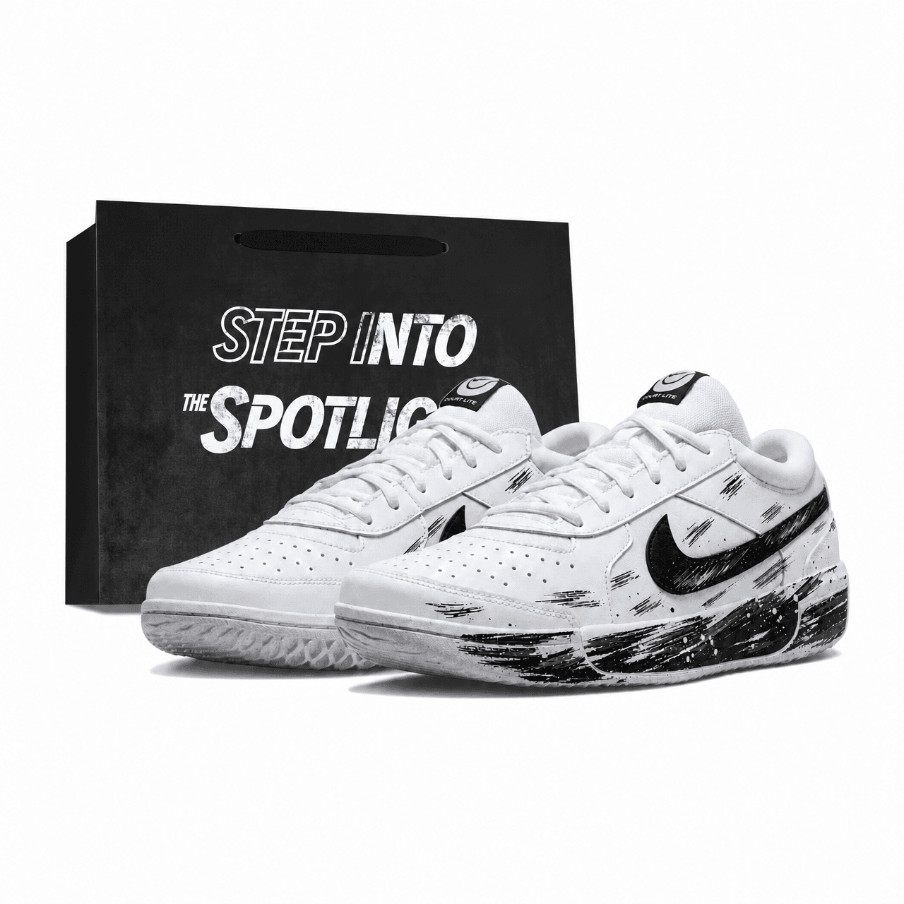 Nike Court Lite 3 Black Ink Wash Graffiti