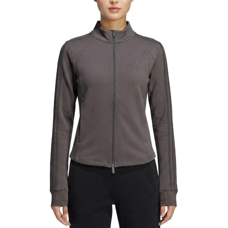 Adidas Jackets Dark Gray Stand Collar Moderate