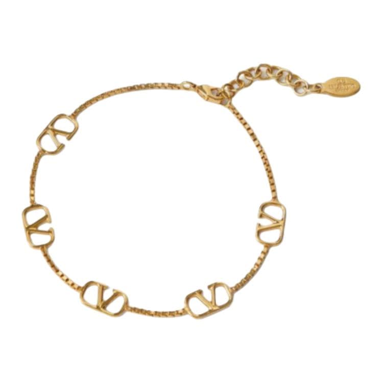 Valentino Metal, Crystal Anklets Gold Gold