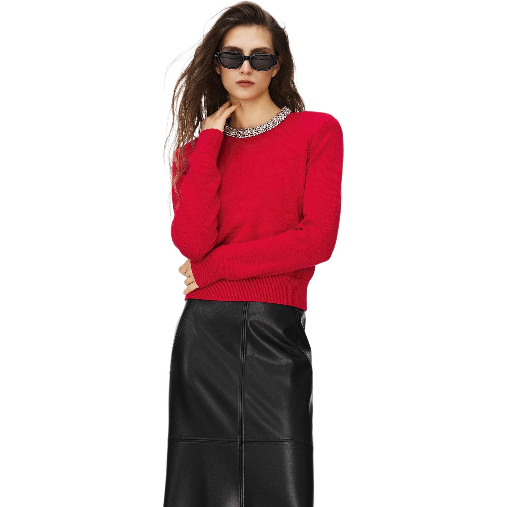 PINKO Sweaters Red Crew Neck Moderate