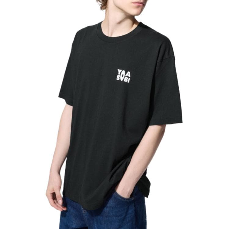 UNIQLO TShirts 09 Black Crew Neck Straight Fit