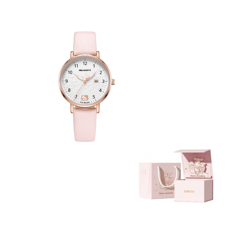 Hello Kitty Watch Quartz Movement PU Strap Watch Watch White Dial