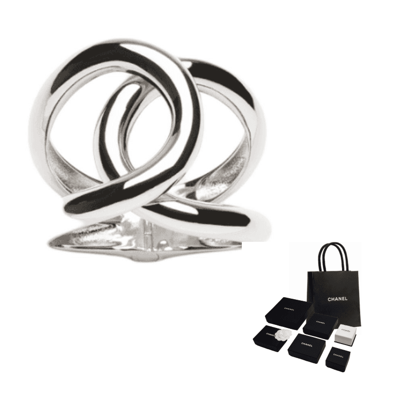 CHANEL Metal Bangles Silver