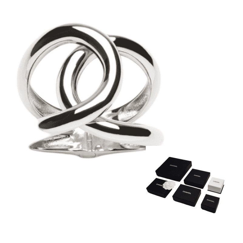 CHANEL Metal Bangles Silver