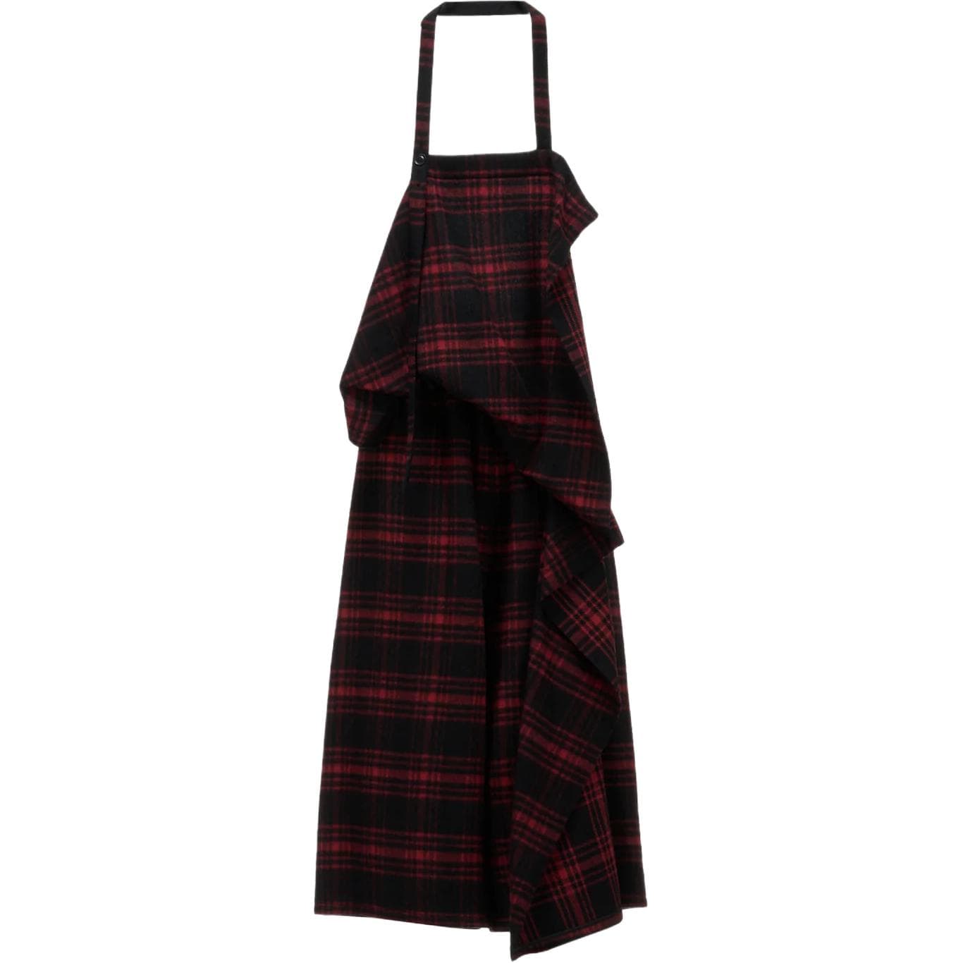 Yohji Yamamoto Y's FW26 SHAGGY PLAID APRON DRESS Jumpsuit Red