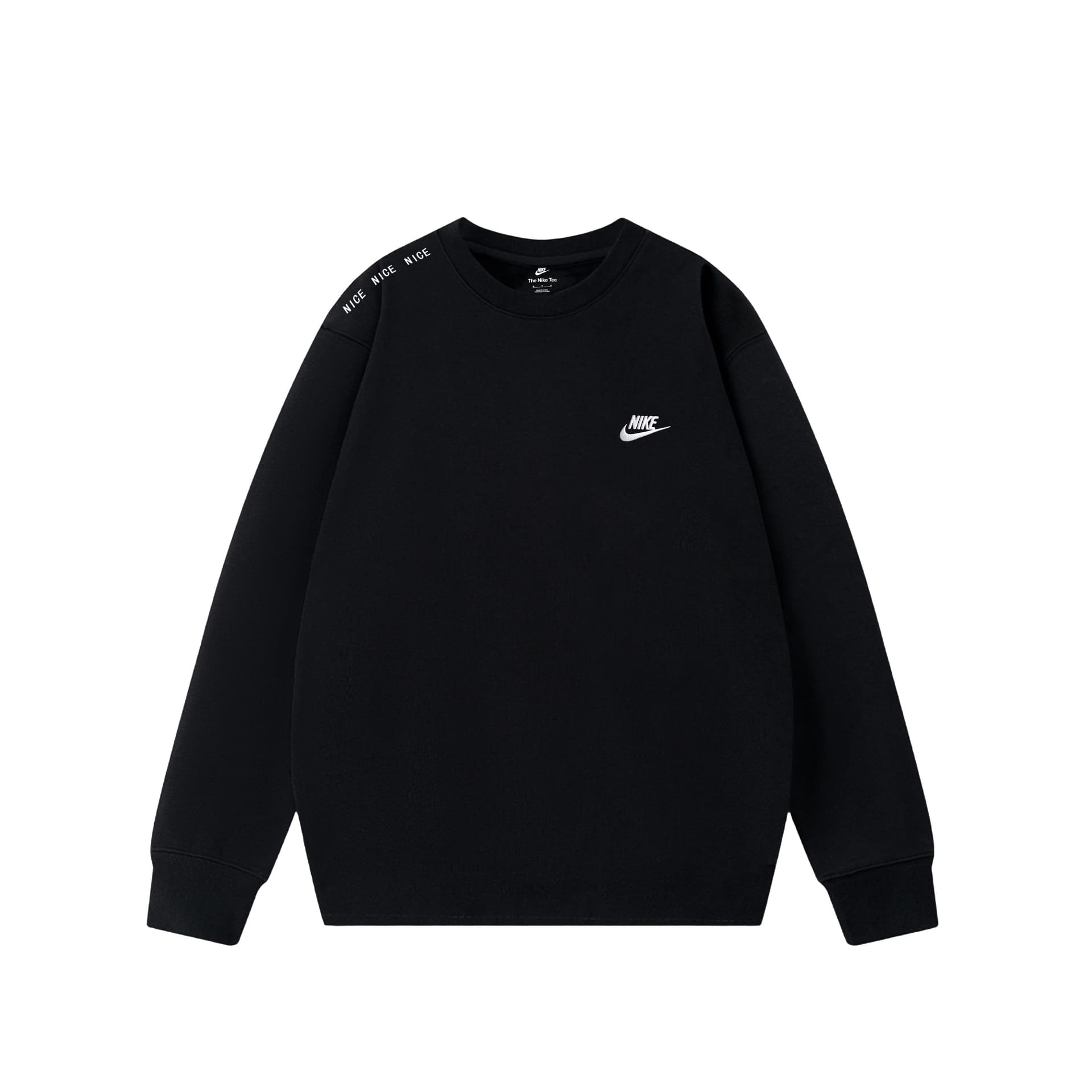 Nike Sweatshirts Black Crew Neck Moderate Straight Fit