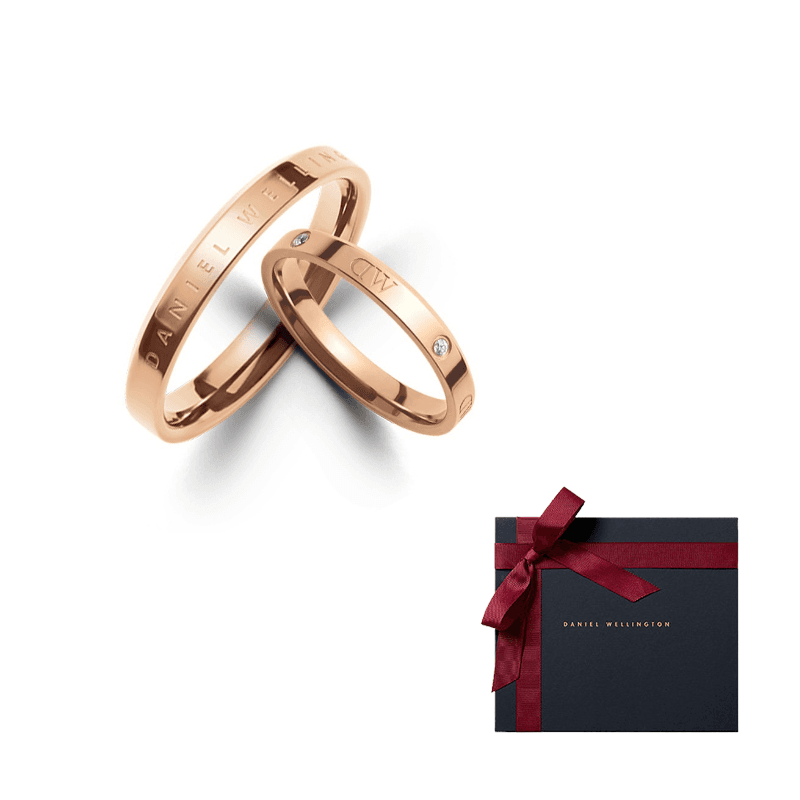 Daniel Wellington Synthetic Cubic Zirconia Stainless Steel Rings Rose Gold