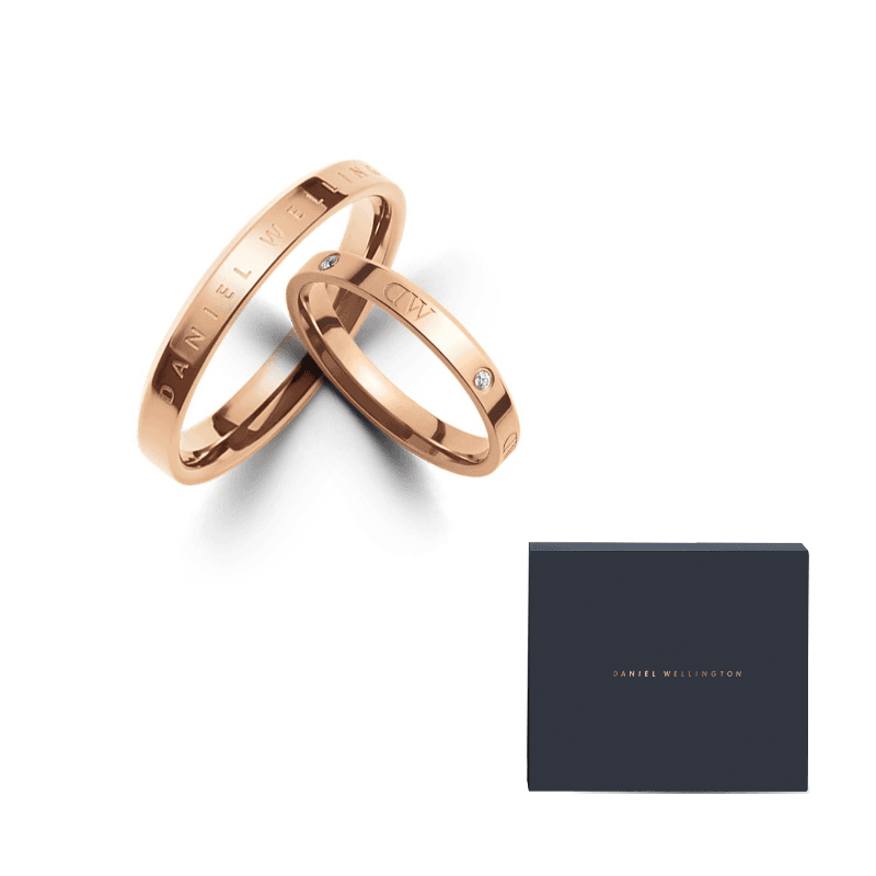 Daniel Wellington Synthetic Cubic Zirconia Stainless Steel Rings Rose Gold