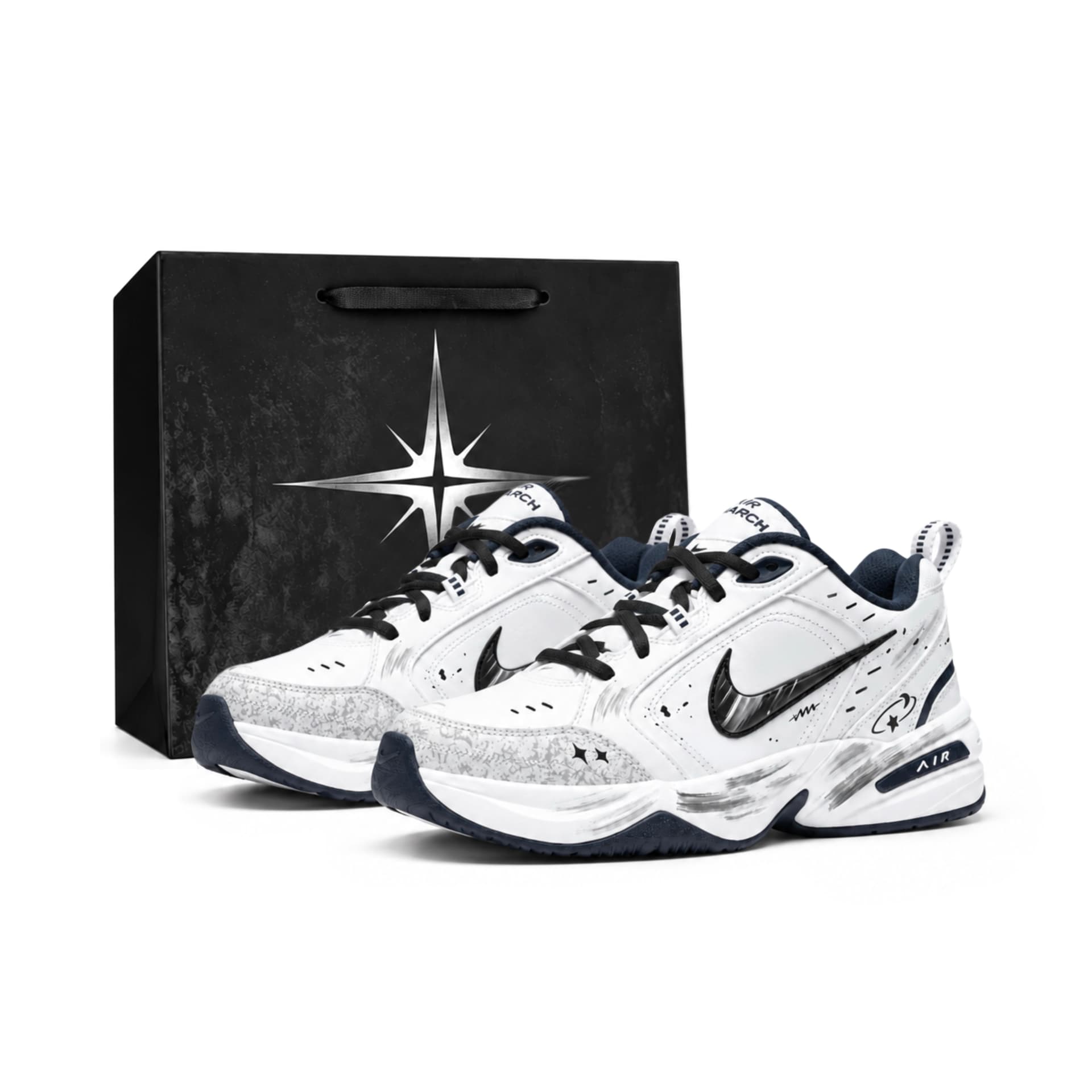 Nike Air Monarch Star Tracing Lowtop Chunky White