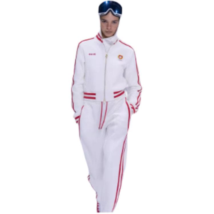 LiNing Jackets Ivory/Wealth Red Stand Collar Moderate Straight Fit