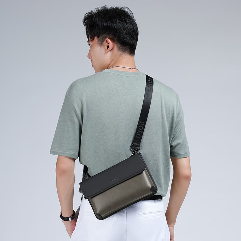 POLO Synthetic Crossbody Bag Shoulder Bag Medium Gray Green