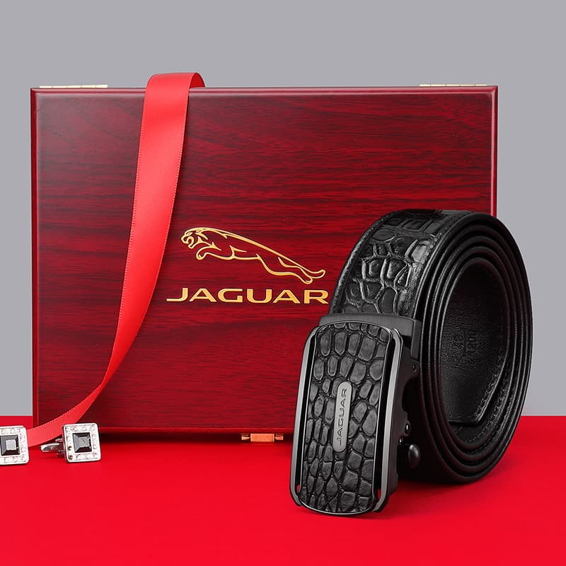 JAGUAR High End Design Automatic Buckle Business Crocodile Belt Belt Black