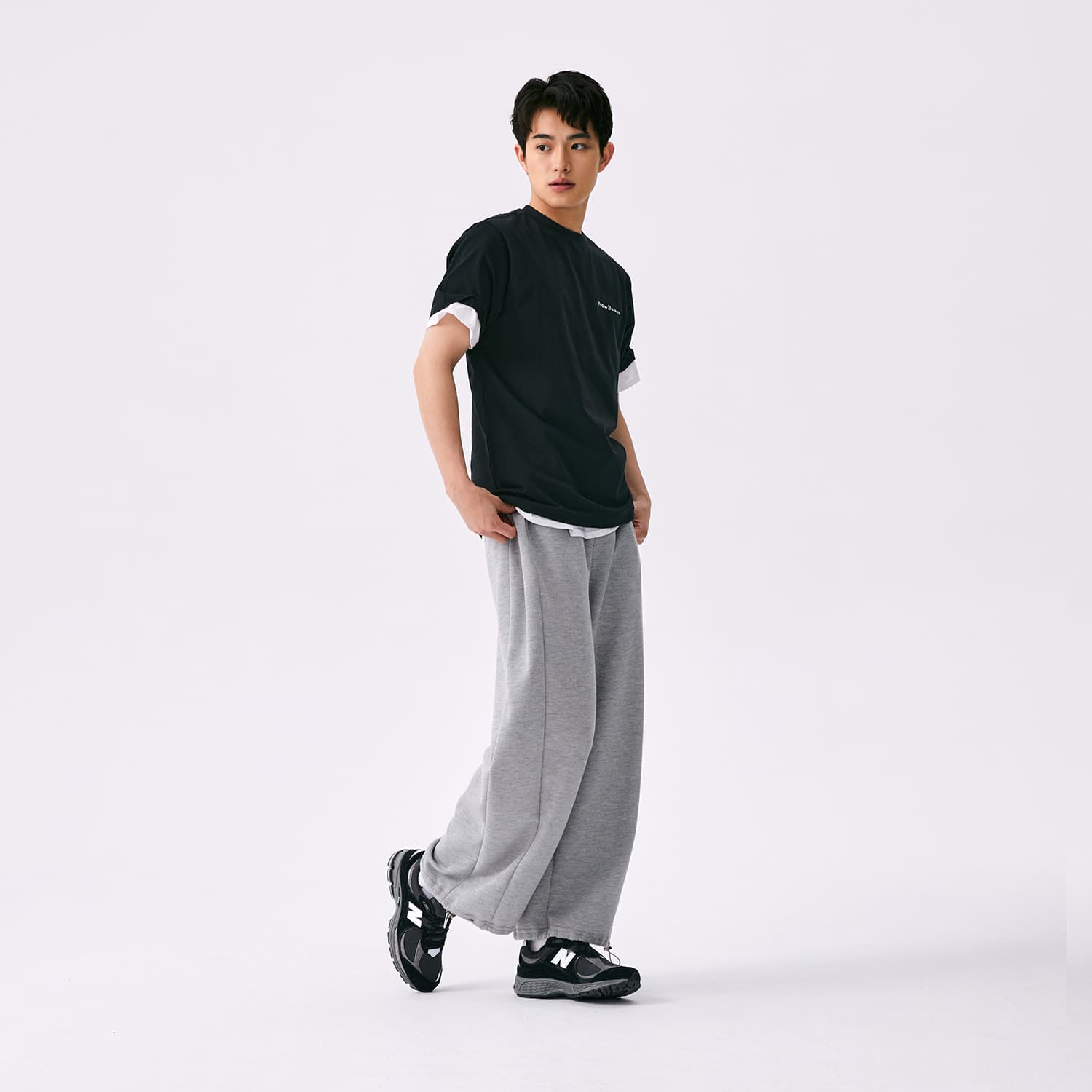 New Balance 2002R Black Dark Grey White