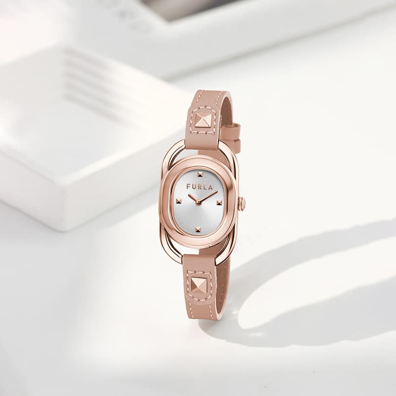 Furla HERITAGE Wrist Quartz Movement Genuine Strap 24mm Silver Dial Watch