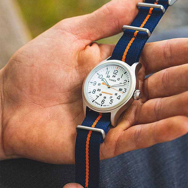 TIMEX Expedition Series Wrist Quartz Movement Canvas Strap White Dial