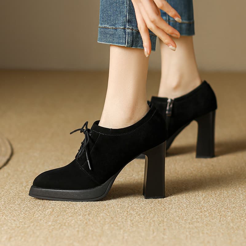 BAISHITING Cow Chunky Heel 9.5cm