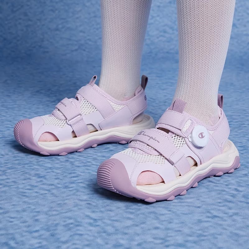 Champion Synthetic Leather, Textile Kick Breathable Sandal Purple Kids'