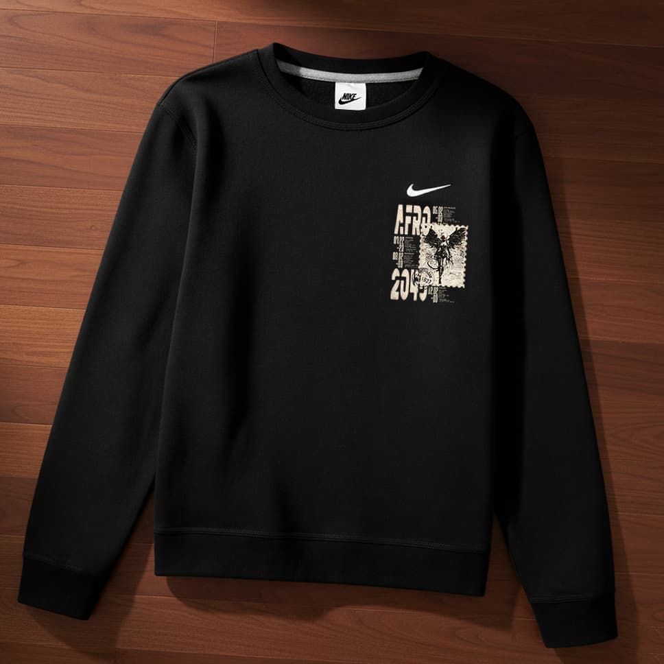 Nike Sweatshirts Black Crew Neck Moderate Regular