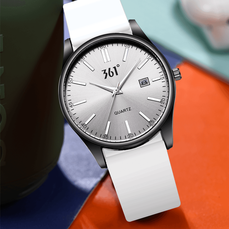 361° Quartz Movement Silicone Strap Watch Black Dial
