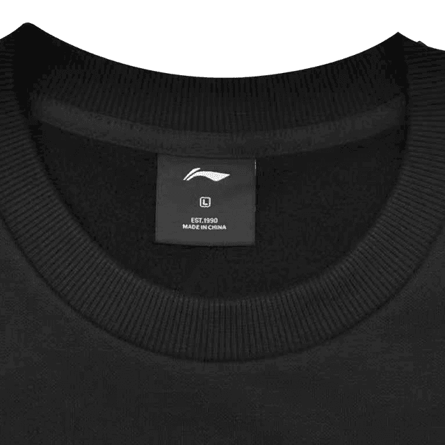 LiNing Sweatshirts Black (FleeceLined) Crew Neck Thickened Straight Fit