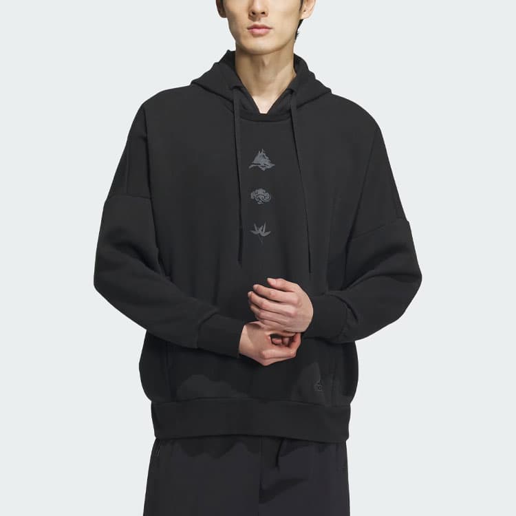 Adidas Sportswear Oversized Hoodie Sweatshirt Black