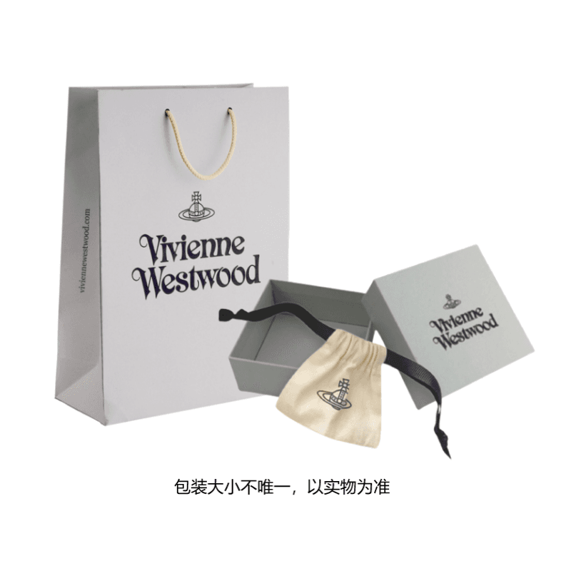 Vivienne Westwood Brass Saturn Styling Sparkling Rhinestone Necklace Silver/Sea Blue