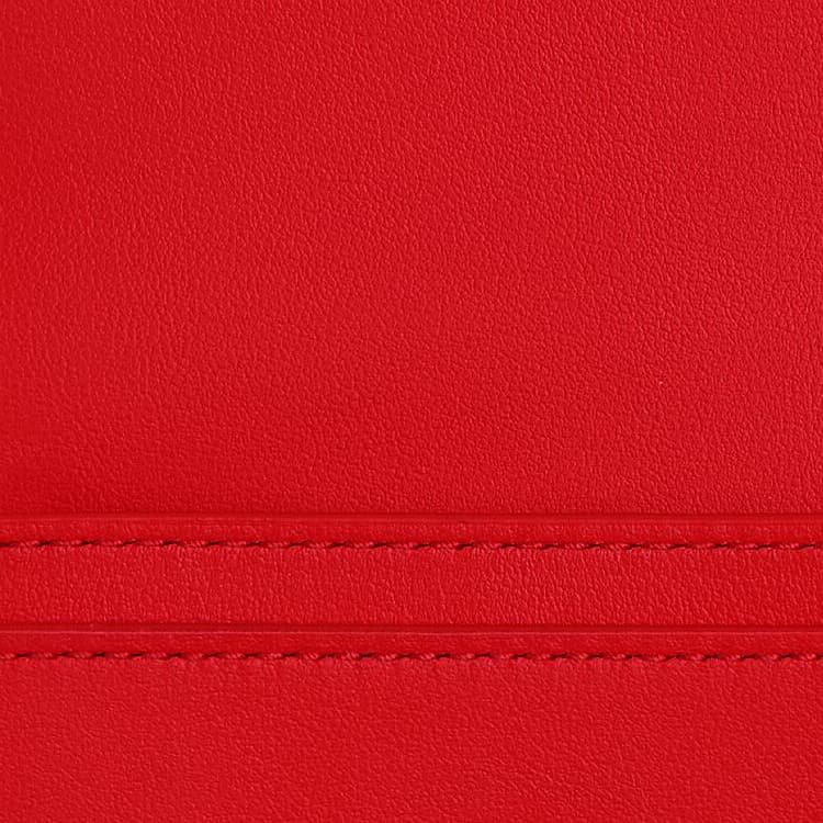 Bottega Veneta Cow Card Holder Black/Red Sand