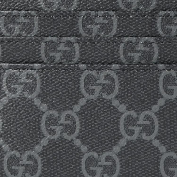 GUCCI GG Emblem Fabric Card Holder Black