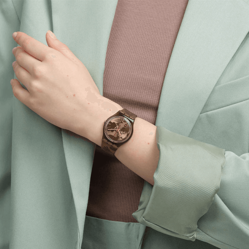 SWATCH 34mm Coffee Watch SO28Z701