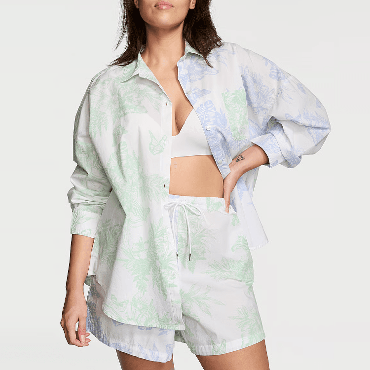 Victoria's Secret Pink Cotton Long Sleeve Shi/GM&BCTT Pajama Set Mint