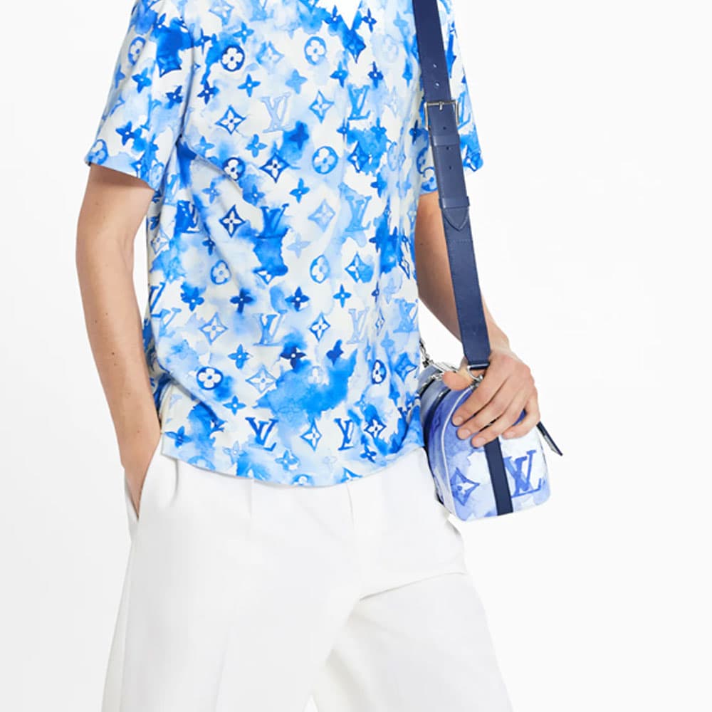 LOUIS VUITTON Pre Owned 2000s Watercolor Monogram Polo Shirt