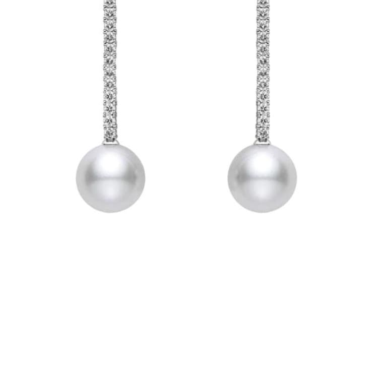 MIKIMOTO 18K White Gold Earrings White/Silver